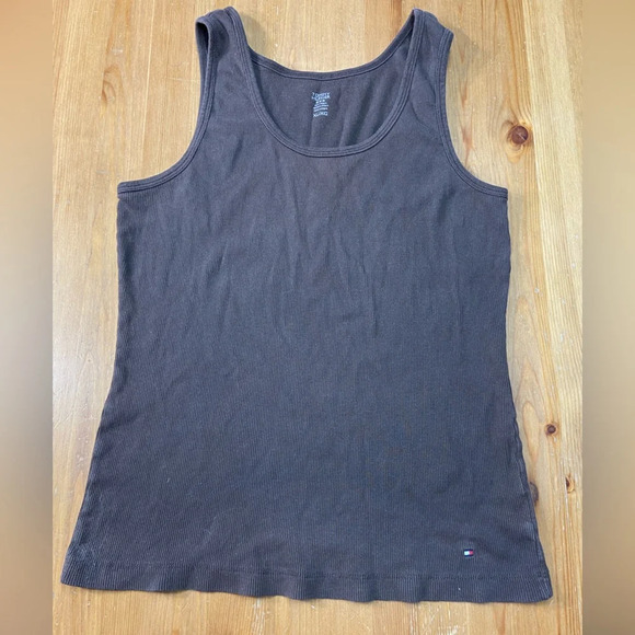 Womans Tommy Hilfiger Muscle Shirt XL Brown - Picture 1 of 7